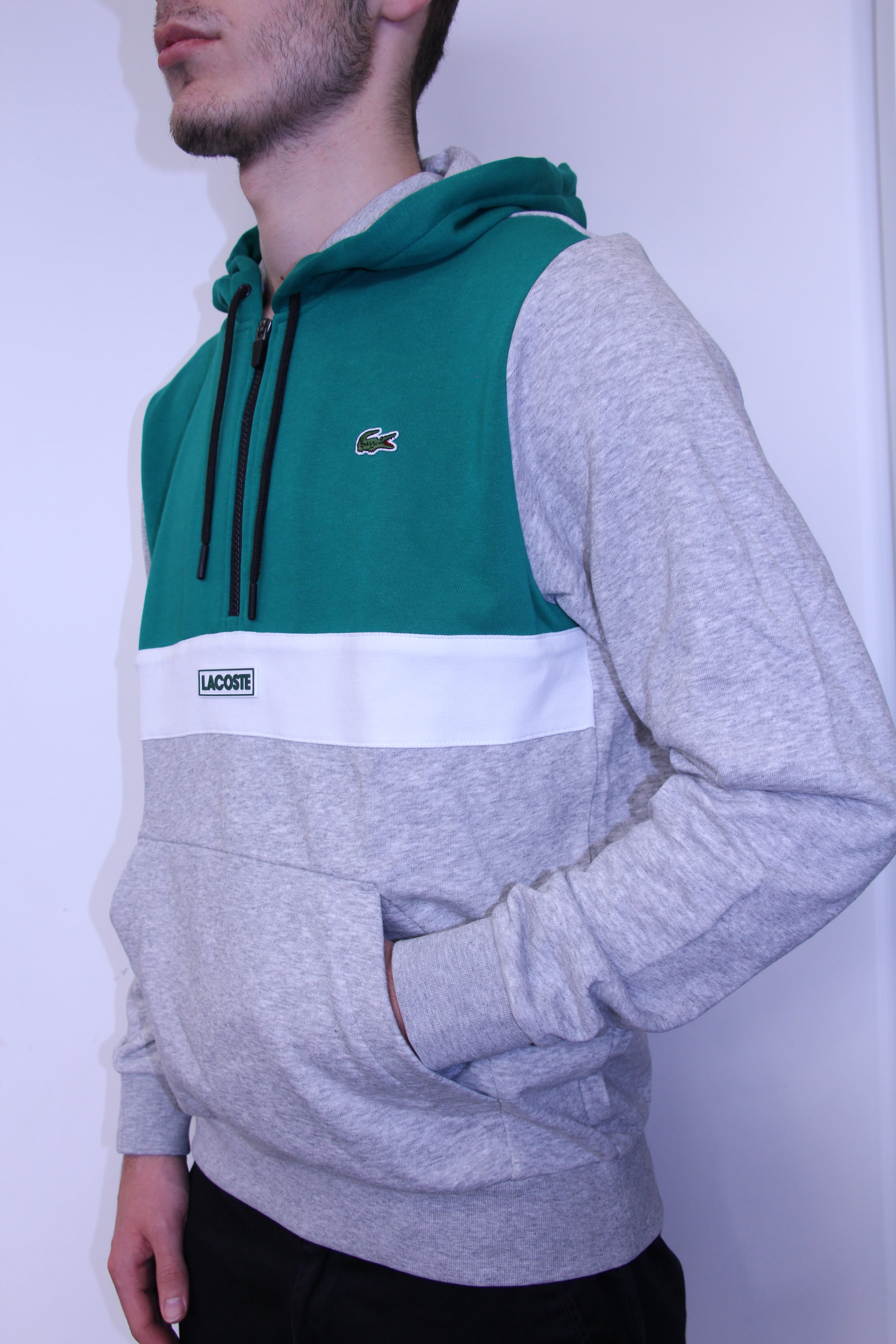  LACOSTE  Sweat  Zipp  Capuche Vert SPORT  AVENTURE