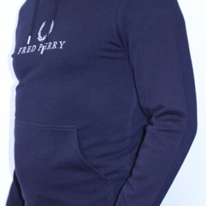 FRED PERRY – Sweat shirt Capuche Brodé Black