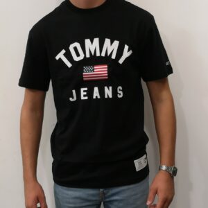 TOMMY HILFIGER Tee-shirt Drapeau Black