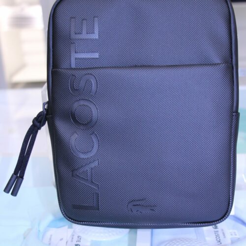 LACOSTE Sacoche S Flat Logo PVC Noir