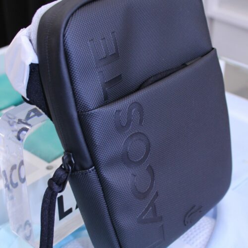 LACOSTE Sacoche S Flat Logo PVC Noir