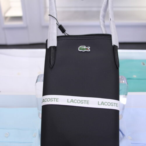 LACOSTE Sac cabas noir zippé