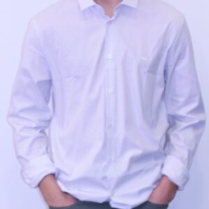 LACOSTE Chemise Coton Imprimé Blanc