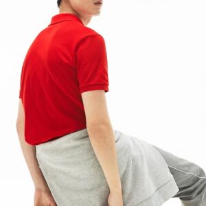 LACOSTE Polo Slim rouge Piqué de Coton Uni