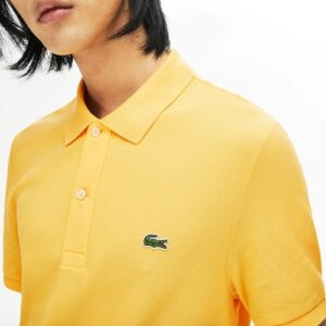 LACOSTE Polo Slim jaune coton uni