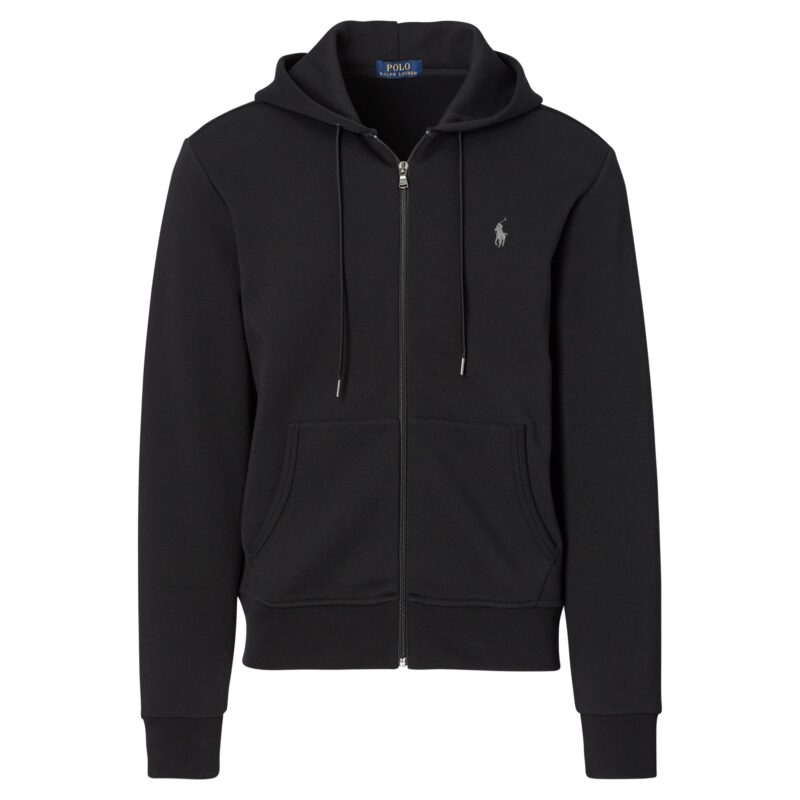 veste coton ralph lauren à capuche sweatshirt zippé ralph lauren noir blac sport aventure Orange