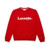 Sweatshirt marquage LACOSTE en molleton rouge – Image 4