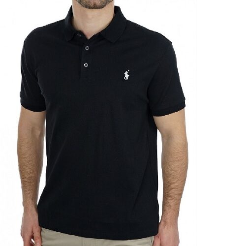 RALPH LAUREN Polo Slim black coton stretch