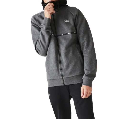 sweatshirt Lacoste zippé capuche gris