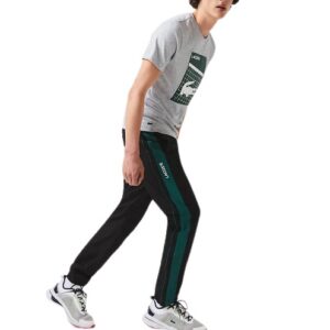 LACOSTE Pantalon Sport noir/vert bicolore