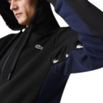 LACOSTE Sweatshirt zippé noir color-block