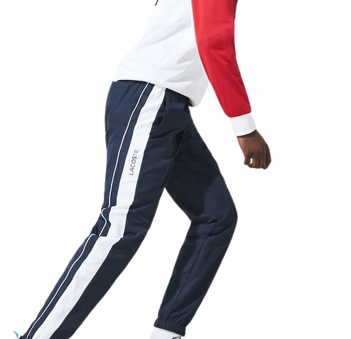 Pantalon de survetement sport Lacoste léger bandes contrastées vetement et chaussures magasin de sport aventure à Orange