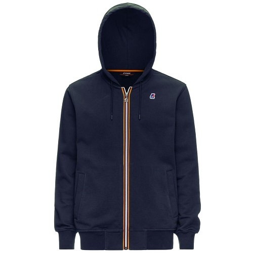 veste K-WAY fermeture éclair centrale sweatshirt zippé en coton à capuche boutique sport aventure à Orange