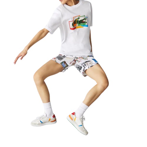 t-shirt Lacoste Polaroid en jersey de coton blanc boutique sport aventure Orange polo sweat survetement sport Lacoste et live