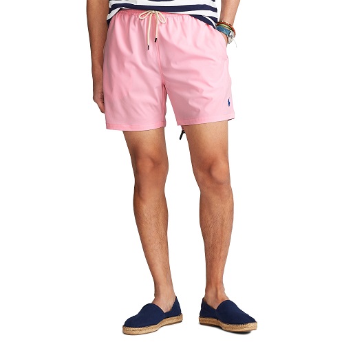 short de bain Ralph Lauren uni en polyester maillot de bain sport mode boutique sport aventure à Orange shorts bermudas maillots polos t-shirts