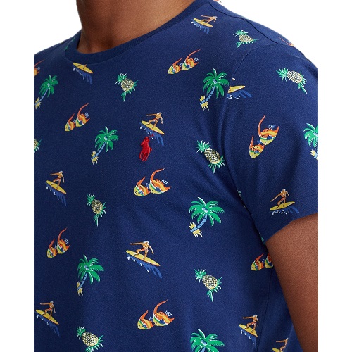 T-shirt Ralph Lauren surf marine en coton léger imprimé coloré boutique sport aventure à Orange