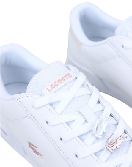 chaussures Lacoste femme en cuir blanc et rose sneakers moode et sport femme baskets magasin sport aventure à Orange sport lacoste