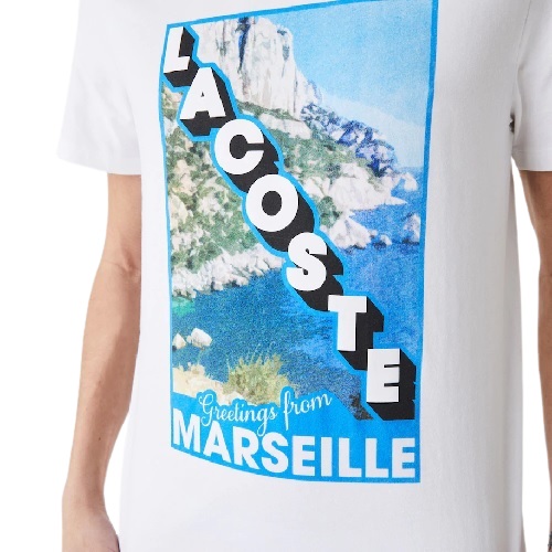 t-shirt Lacoste Marseille blanc les calanques coton magasin sport aventure Orange