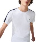 LACOSTE Bandes croco blanc t-shirt col rond