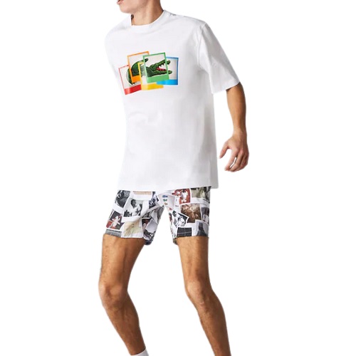 t-shirt Lacoste Polaroid en jersey de coton blanc boutique sport aventure Orange polo sweat survetement sport Lacoste et live