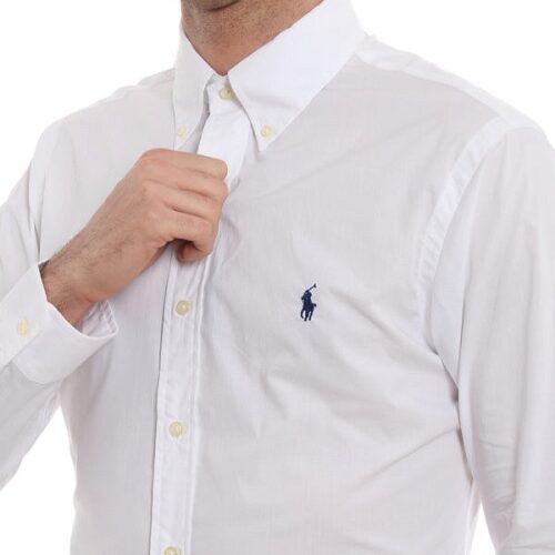 RALPH LAUREN Chemise slim white en popeline