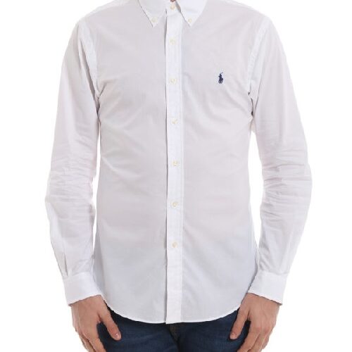 RALPH LAUREN Chemise slim white en popeline