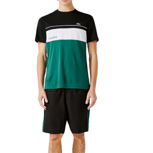 T-shirt lacoste sport léger tee-shirt noir et vert tennis lacoste sport boutique sport aventure à Orange