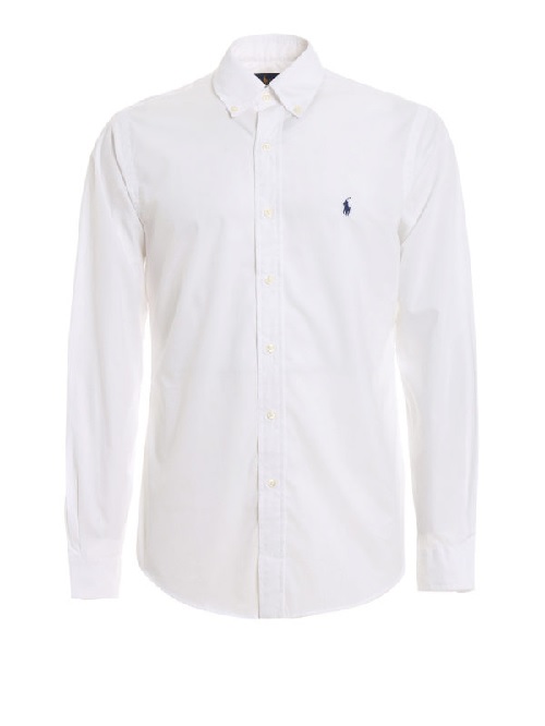 chemise unie Ralph Lauren popeline de coton blanche vetement polo t-shirt sweatshirt Ralph lauren polo sport boutique Sport aventure à Orange