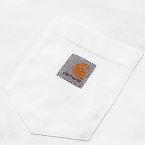 T-shirt Carhartt wip pocket blanc white t-shirt à poche sport aventure Orange