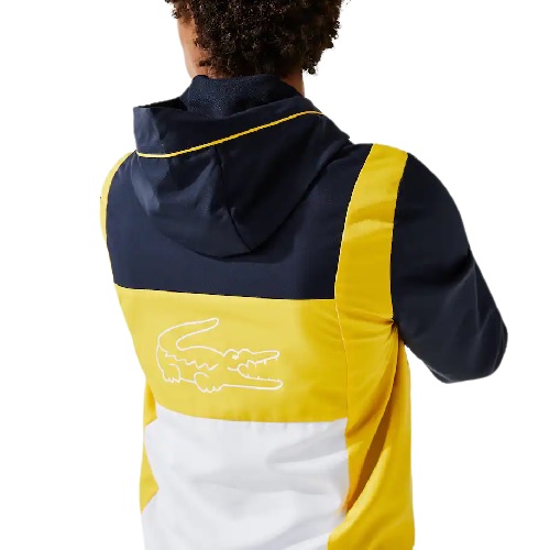 survêtement Lacoste sport color-block marine jaune survetement Lacoste polyester veste et pantalon sport sport aventure Orange