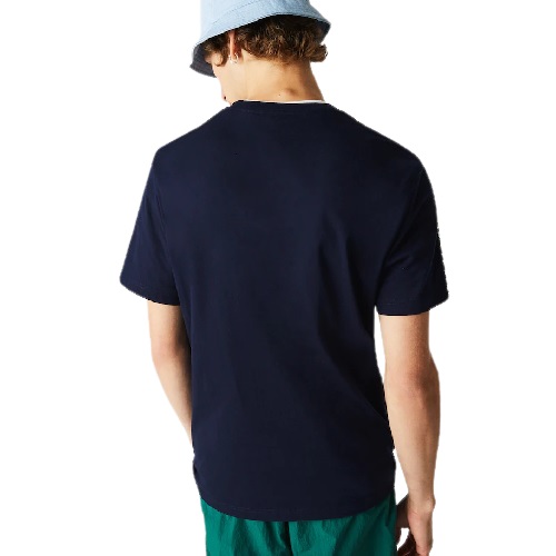 t-shirt Lacoste a bandes croco homme marine t-shirt coton Lacoste sport aventure Orange