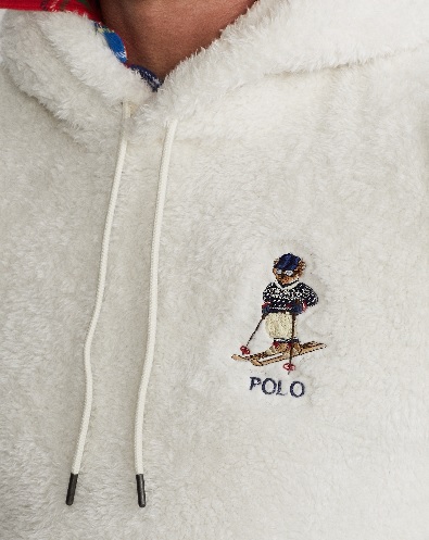 Sweat polaire écru Ralph Lauren sweatshirt Ralph Lauren Bear ski sport aventure Orange
