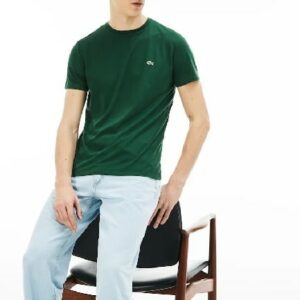 LACOSTE T-shirt Pima green col rond