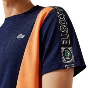LACOSTE T-shirt bicolore marine orange