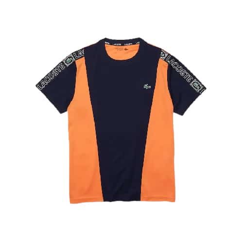 T-shirt LACOSTE marine orange polyester sport aventure Orange