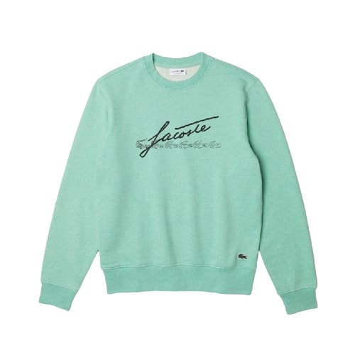 Sweatshirt Lacoste signature vert en molleton de coton sport aventure Orange