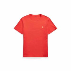 RALPH LAUREN T-Shirt rouge col rond slim