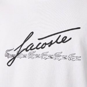 LACOSTE T-shirt Signature blanc crocos
