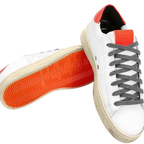 p 448 sneakers en cuir homme jack white orange homme sport aventure Orange