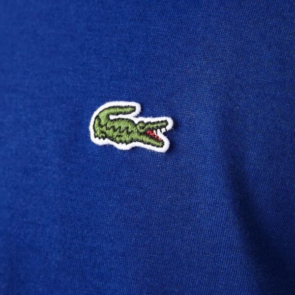 lacoste t-shirt bleu royal en coton pima léger et uni crocodile vert sport aventure Orange