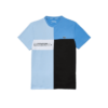 t-shirt Lacoste sport bleu color-block en piqué résistant ultra dry sport aventure Orange