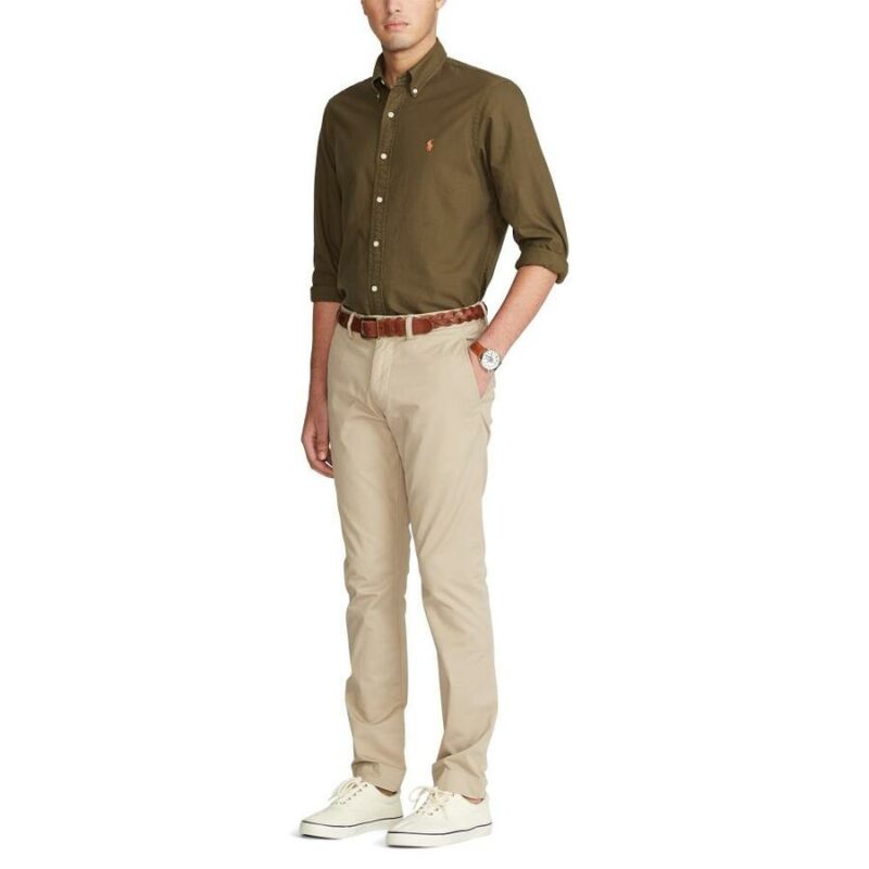 pantalon chino beige Ralph lauren pantalon en toile coton stretch sport aventure Orange