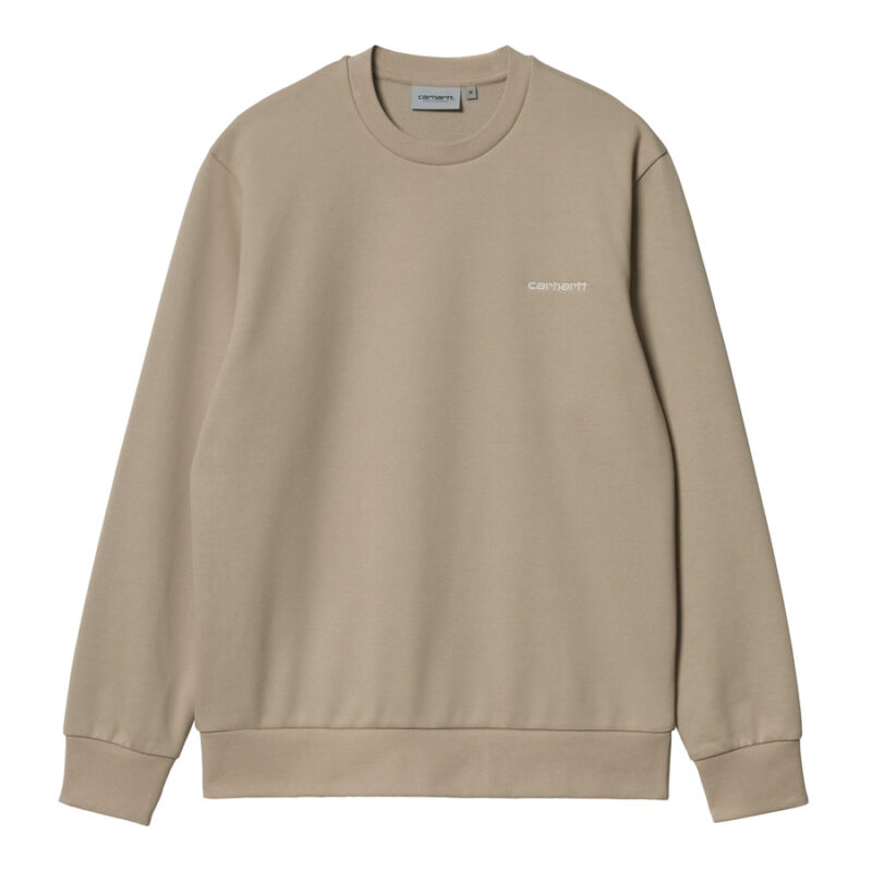 Sweatshirt carhartt wip script wall beige sport aventure Orange