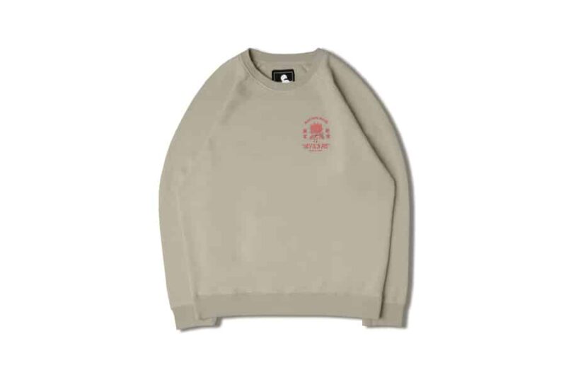 sweat edwin devils beige col rond sweatshirt edwin col rond beige sport aventure Orange