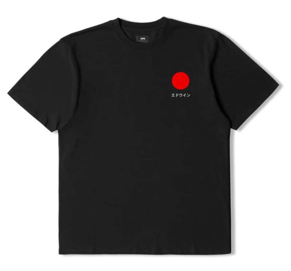 t-shirt EDWIN Sun marque japonaise t-shirt black sport aventure Orange