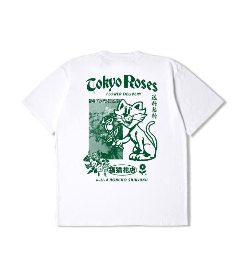 T-shirt Tokyo roses white edwin sport Aventure Orange