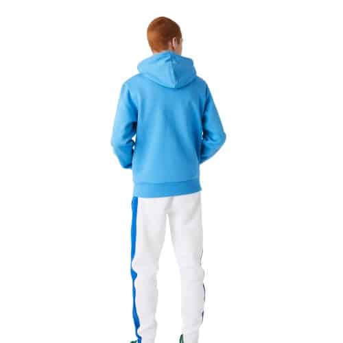 Sweatshirt Lacoste homme femme bleu sweat à capuche en coton biologique sport aventure Orange
