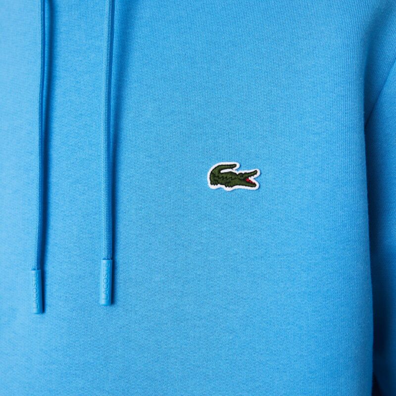 Sweatshirt Lacoste homme femme bleu sweat à capuche en coton biologique sport aventure Orange