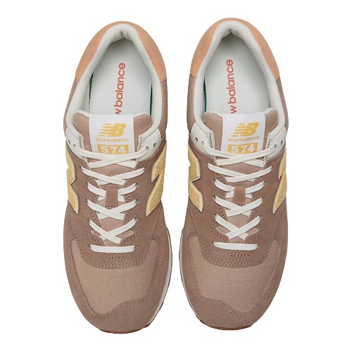 chaussures new balance running hommde new balance ML574 beige camel mindful grey sport aventure Orange