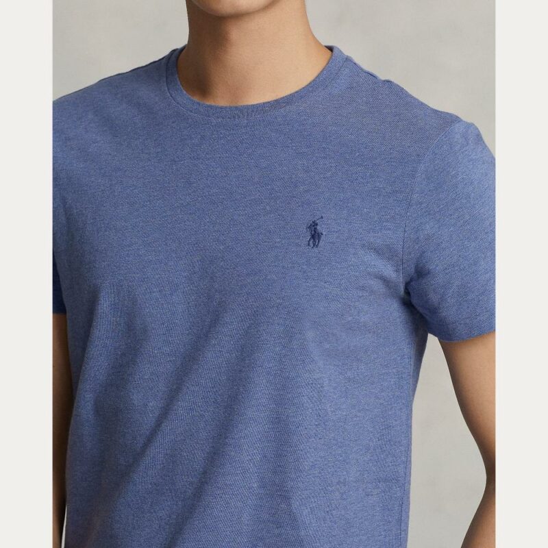 t-shirt RALPH LAUREN bleu chiné col rond slim fit t-shirt uni ralph lauren sport aventure Orange